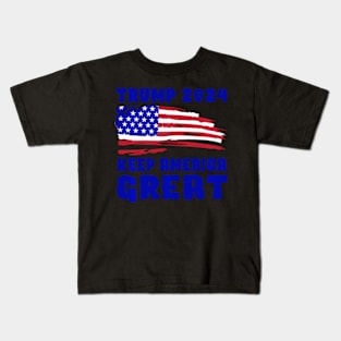 President Trump 2024 Usa Flag-Keep America Kids T-Shirt